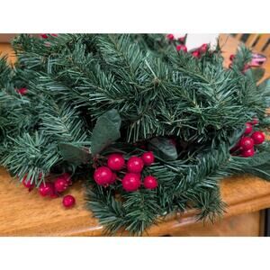 7.5 Feet Garland- Berry, Leaves, Fir Christmas Home Decor